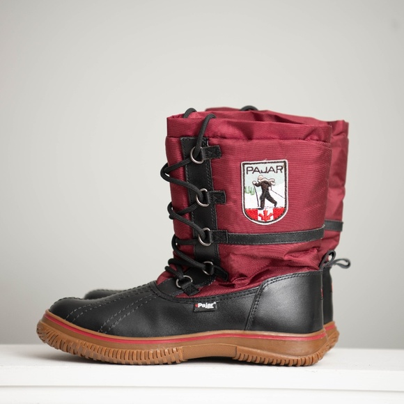 Pajar Canada Cali Winter Snow Boots Burgundy Black Waterproof Insulated W Sz 9 - Picture 1 of 6